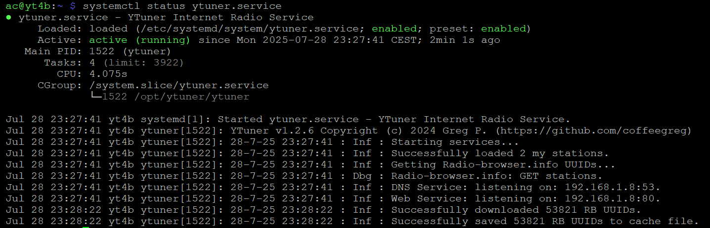 ytuner folders in /opt